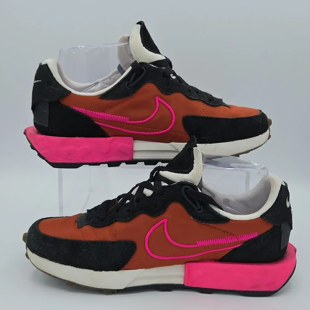 Nike Fontanka Waffle Burnt Sunrise Orange Retro Sneakers Womens Size 7 EUC